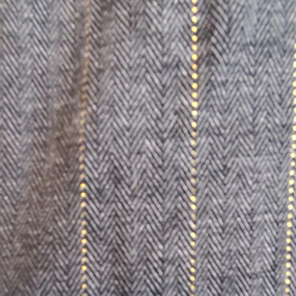 Bisou Bisou Blazer Michele Bohbot SZ 14 Gray/Metallic Strioe Button Lined Jacket - Picture 7 of 9